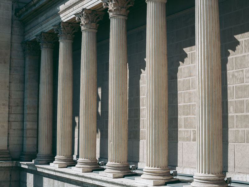 Old Greek And Roman Style Building With Columns
