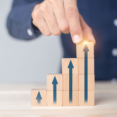 Growth Graph And Arrows Ladder Career Path For Business Growth S